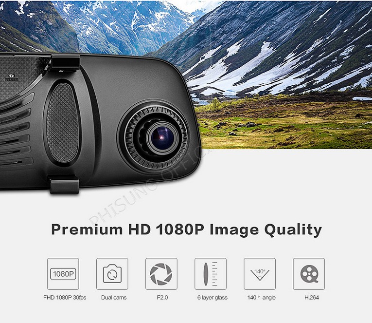 Зеркало видеорегистратор Phisung C06